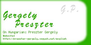 gergely preszter business card